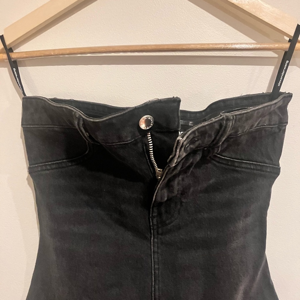 Alexander Wang Black Denim Bodycon Mini Dress - Picture 10 of 11